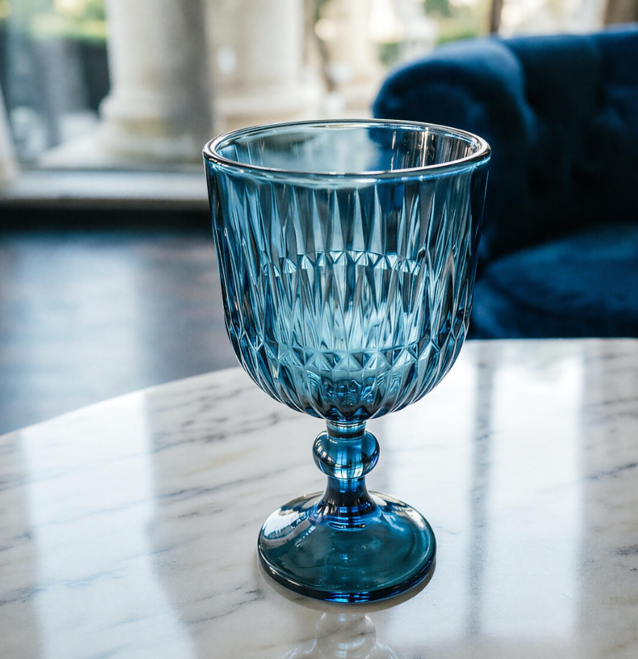 Vesper Blue Wine Glass