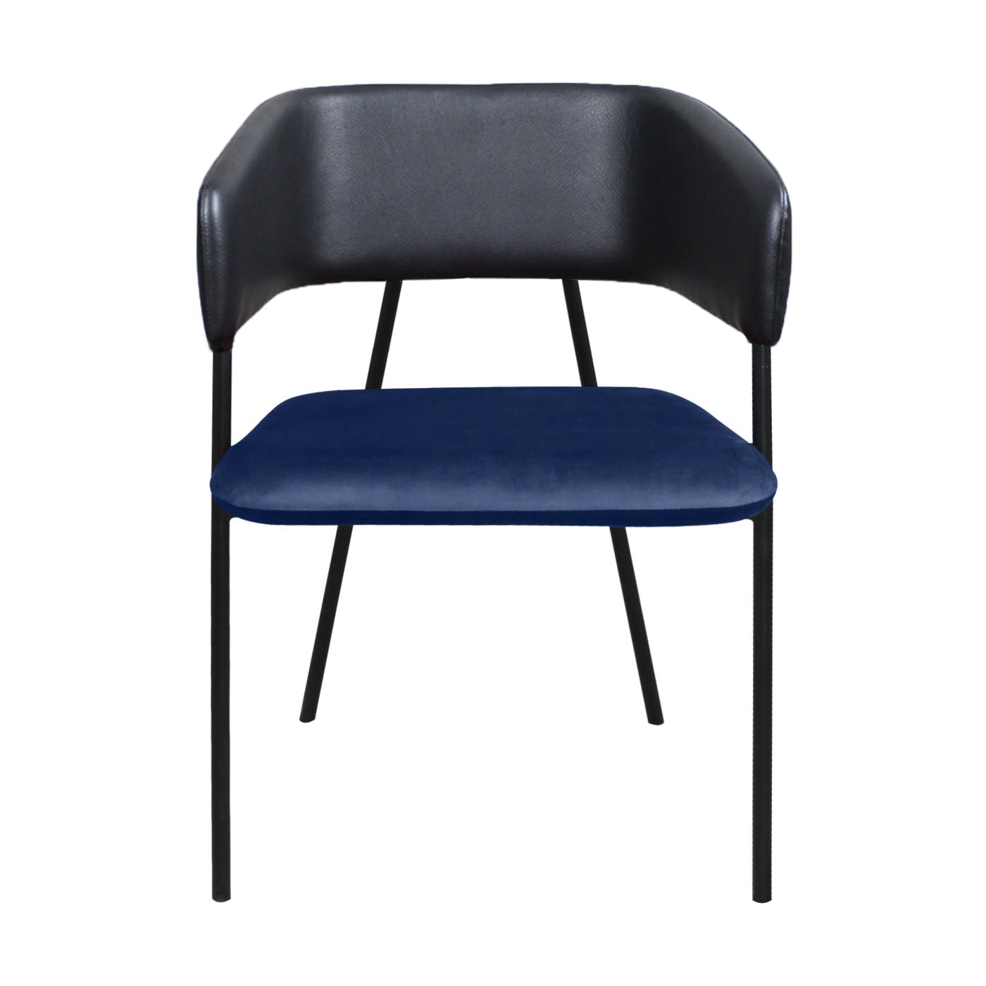 Navigli Dark Blue Textured Black Slim Chair