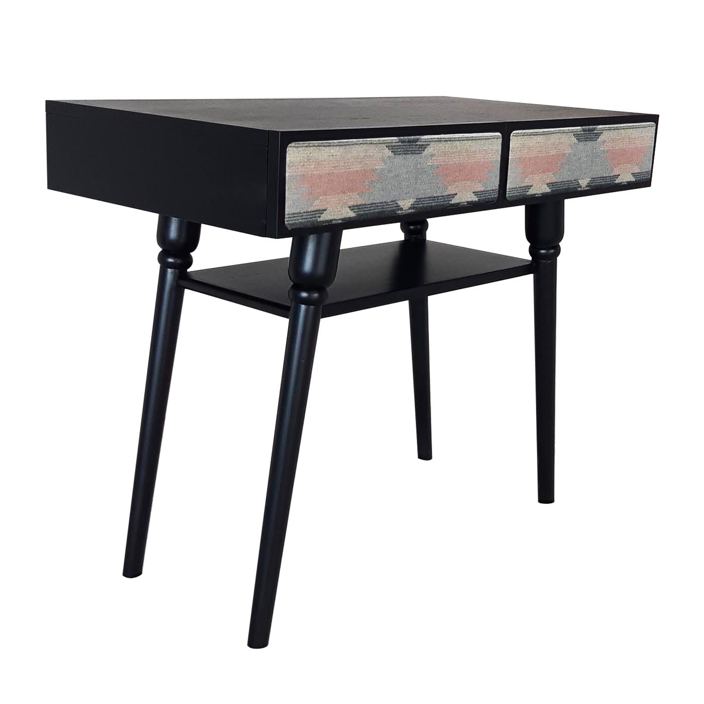 Nador Pink Patterned Black Console Table