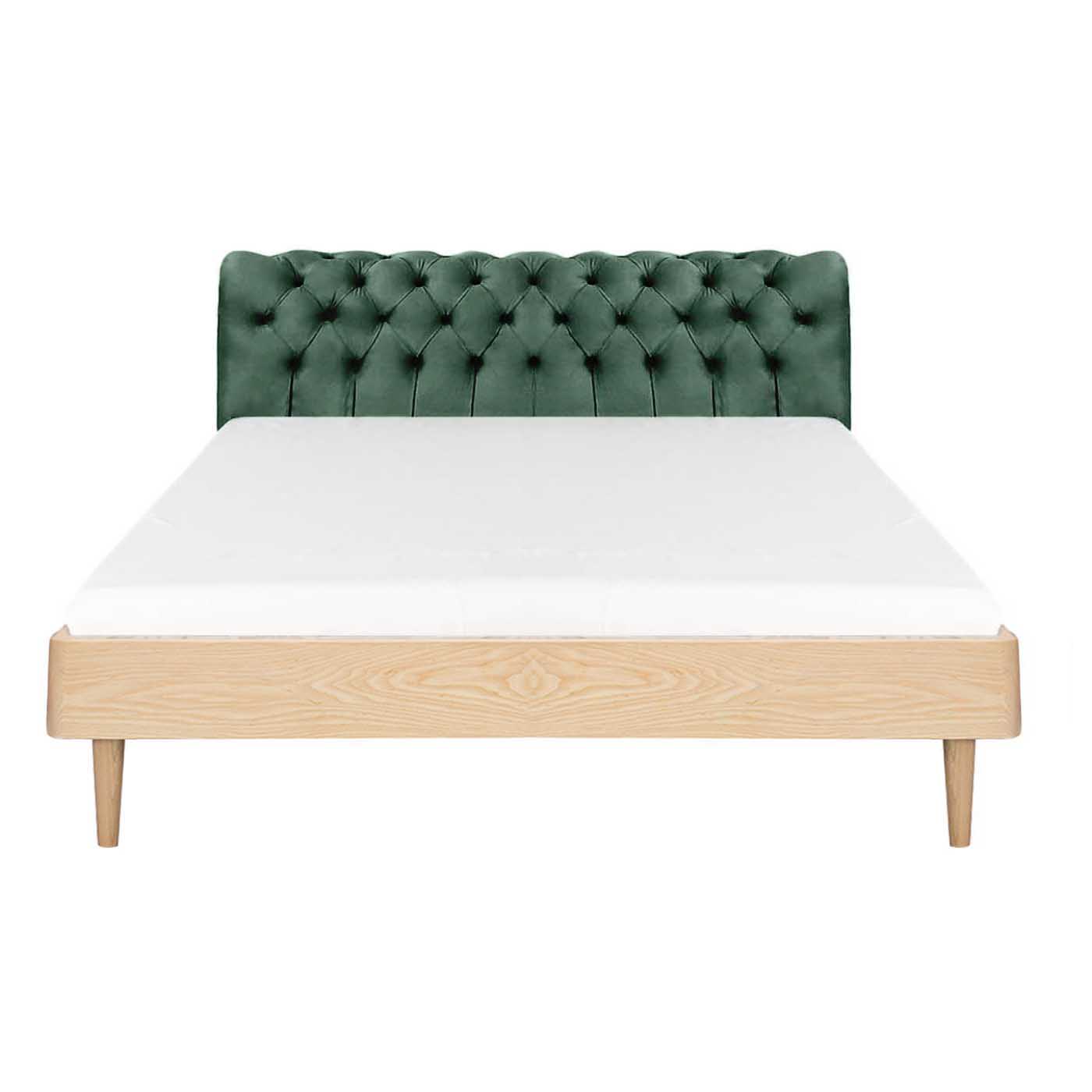 Chesterfield Green Stitch Light King Bed