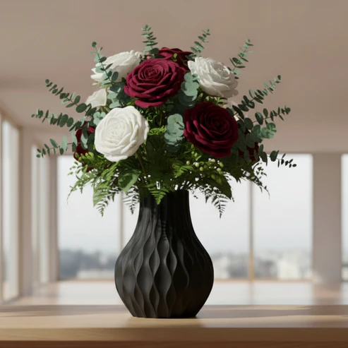 Wavy Black Vase
