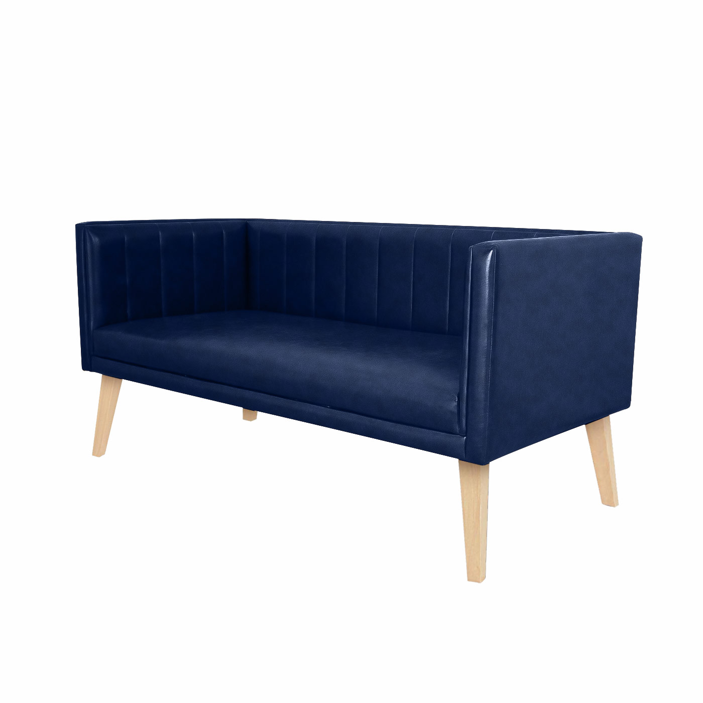 Melrose Textured Dark Blue Light Double Sofa