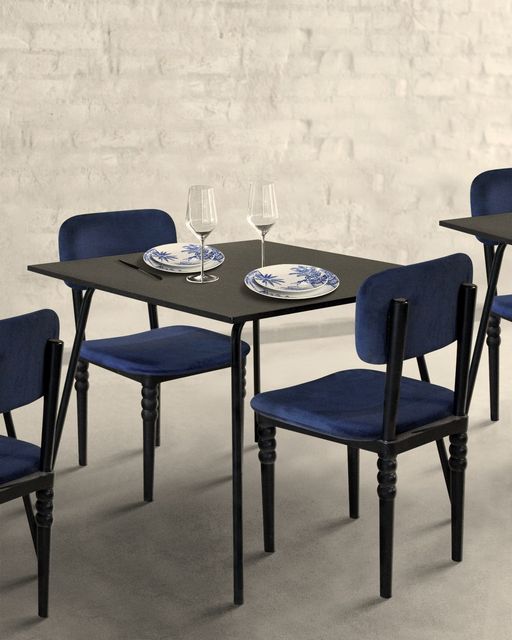 Knole Dark Blue Black Dining Chair
