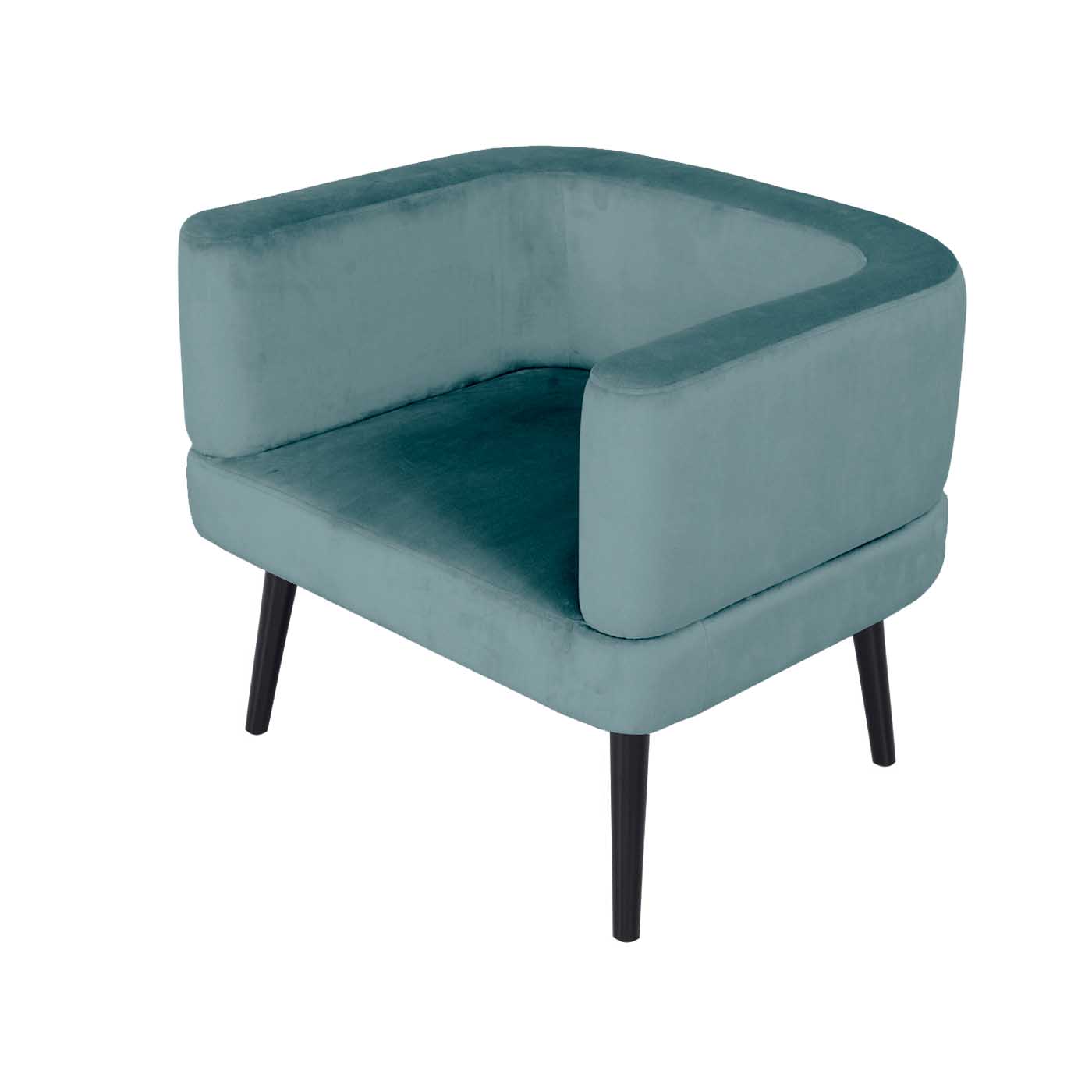 Dalian Aqua Green Black Single Sofa