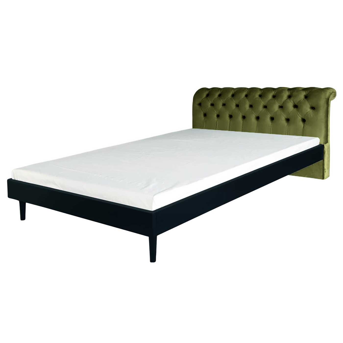 Chesterfield Olive Stitch Black King Bed