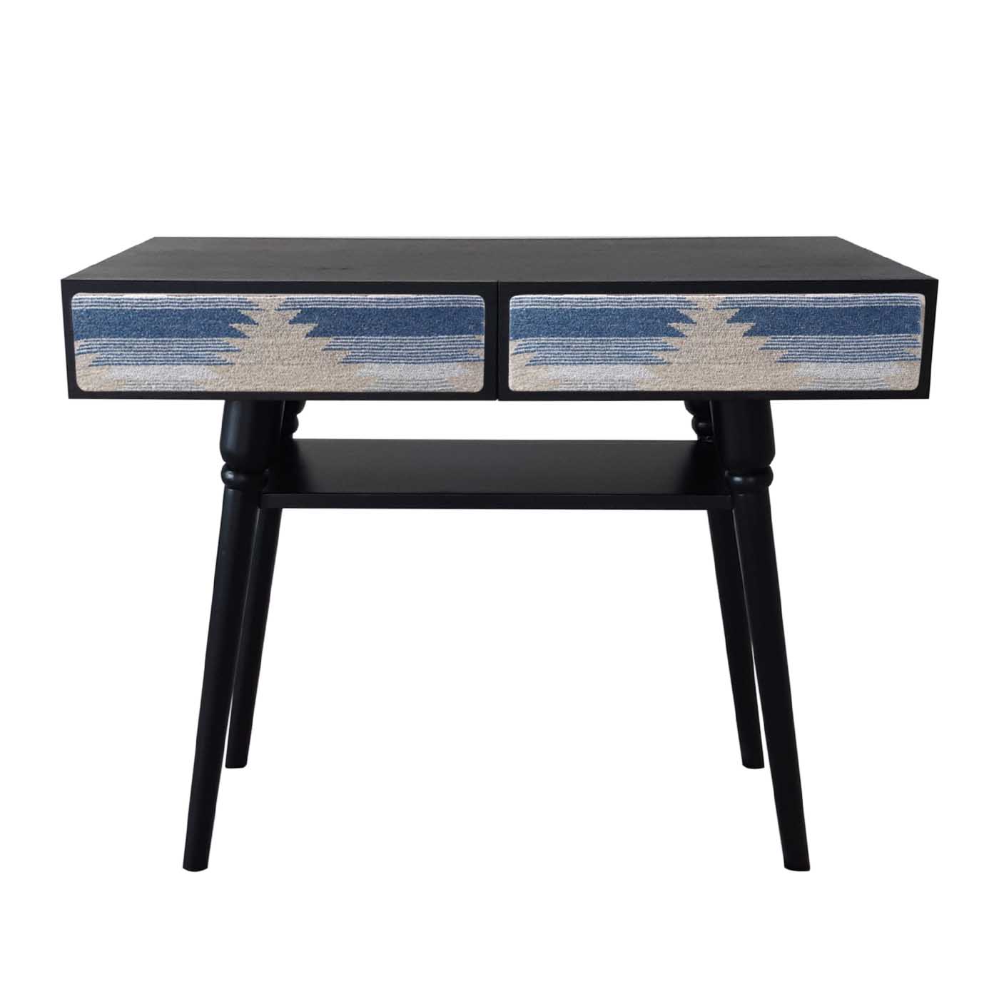 Nador Blue Patterned Black Console Table