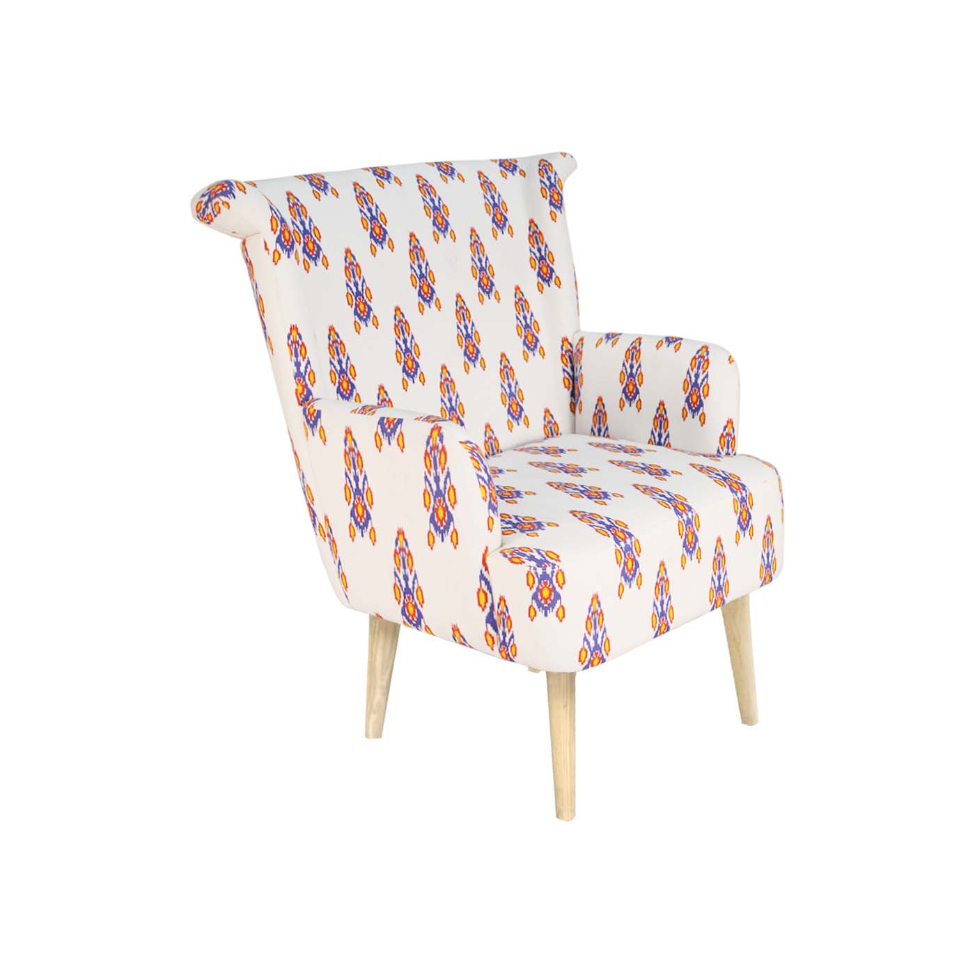 Pompeii Ikat White & Red Light Armchair (Limited Edition)