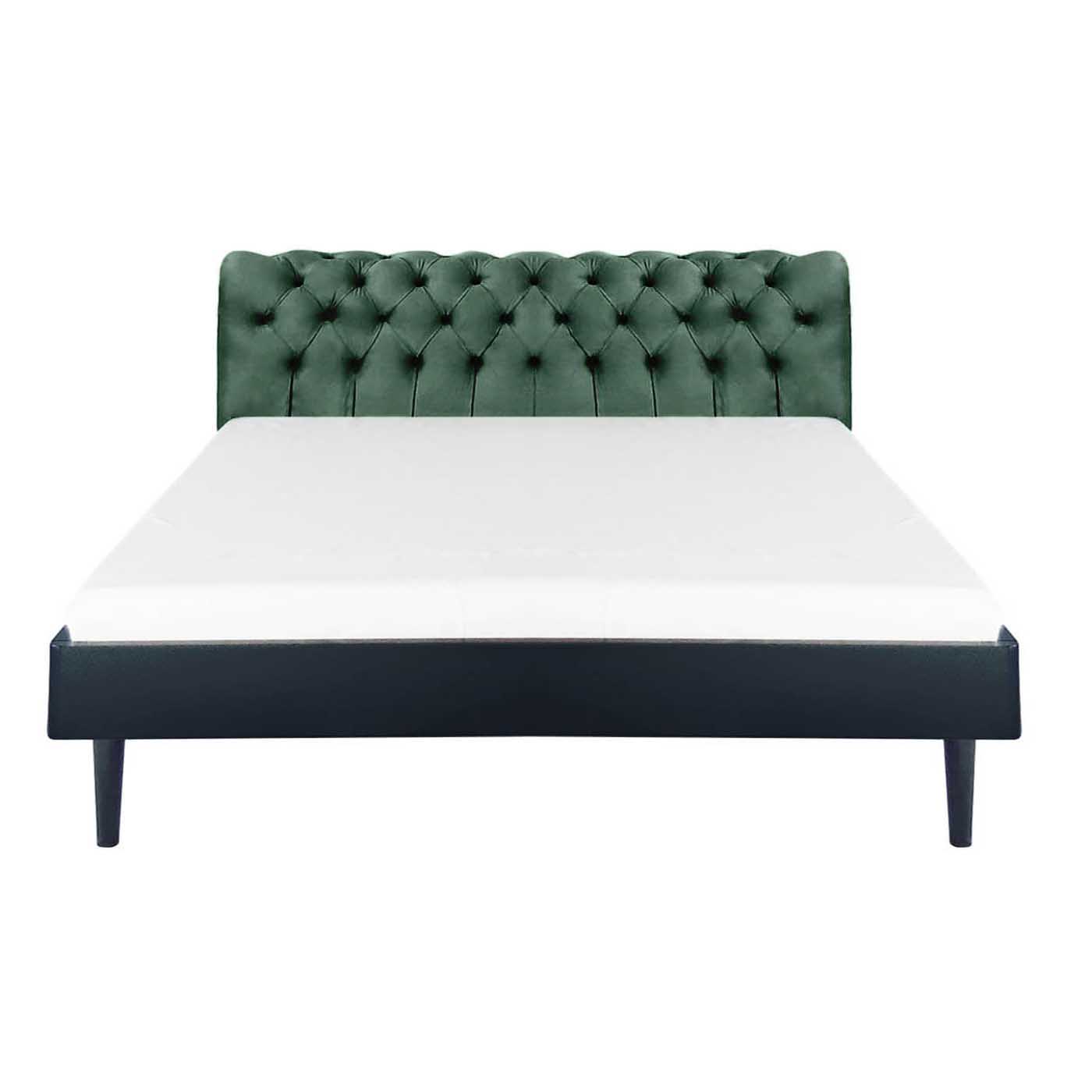 Chesterfield Green Stitch Black King Bed