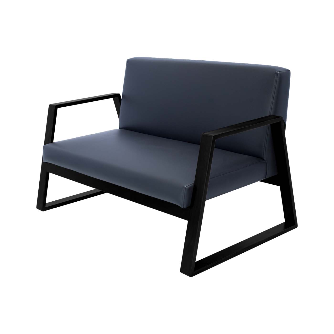 Muko Faux Leather Ebony Double Sofa