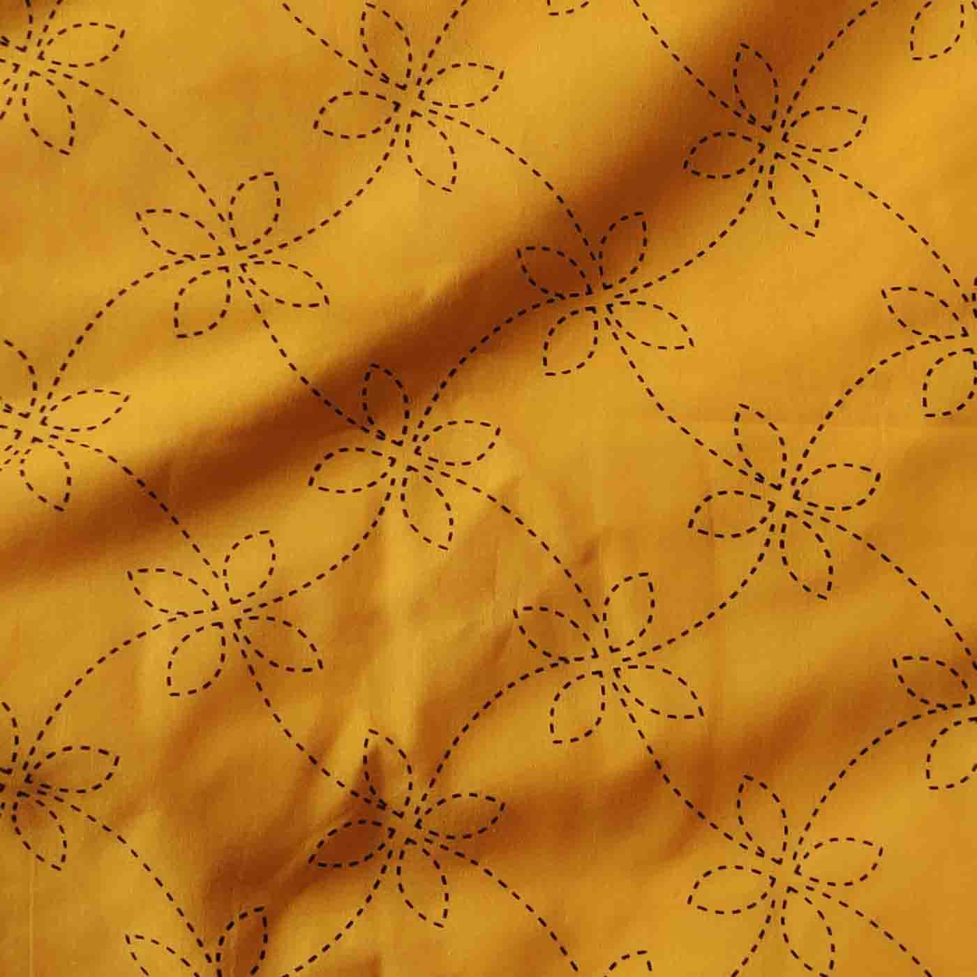 Nakshikatha Yellow Single Bed Sheet
