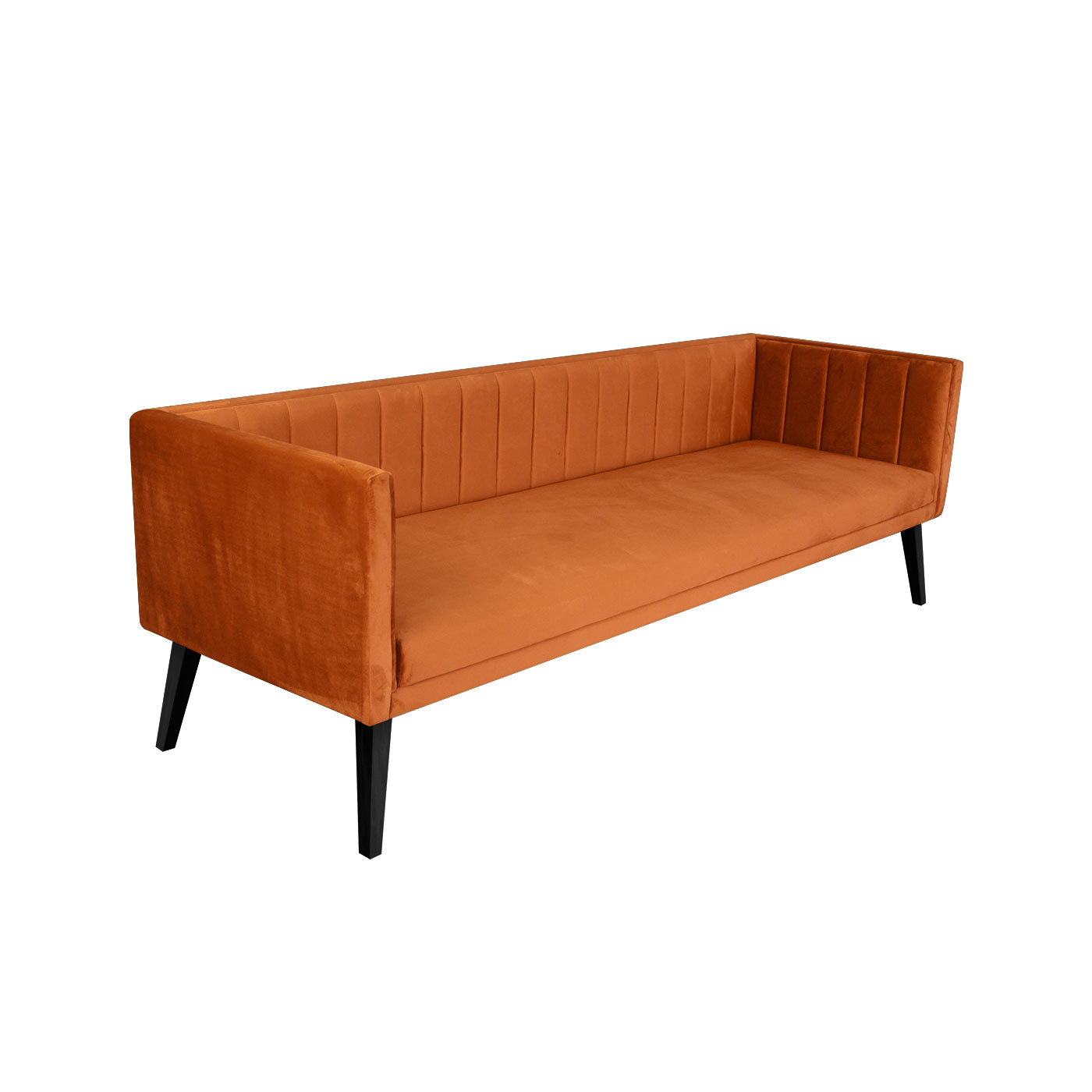 Melrose Orange Black Three Seater Sofa