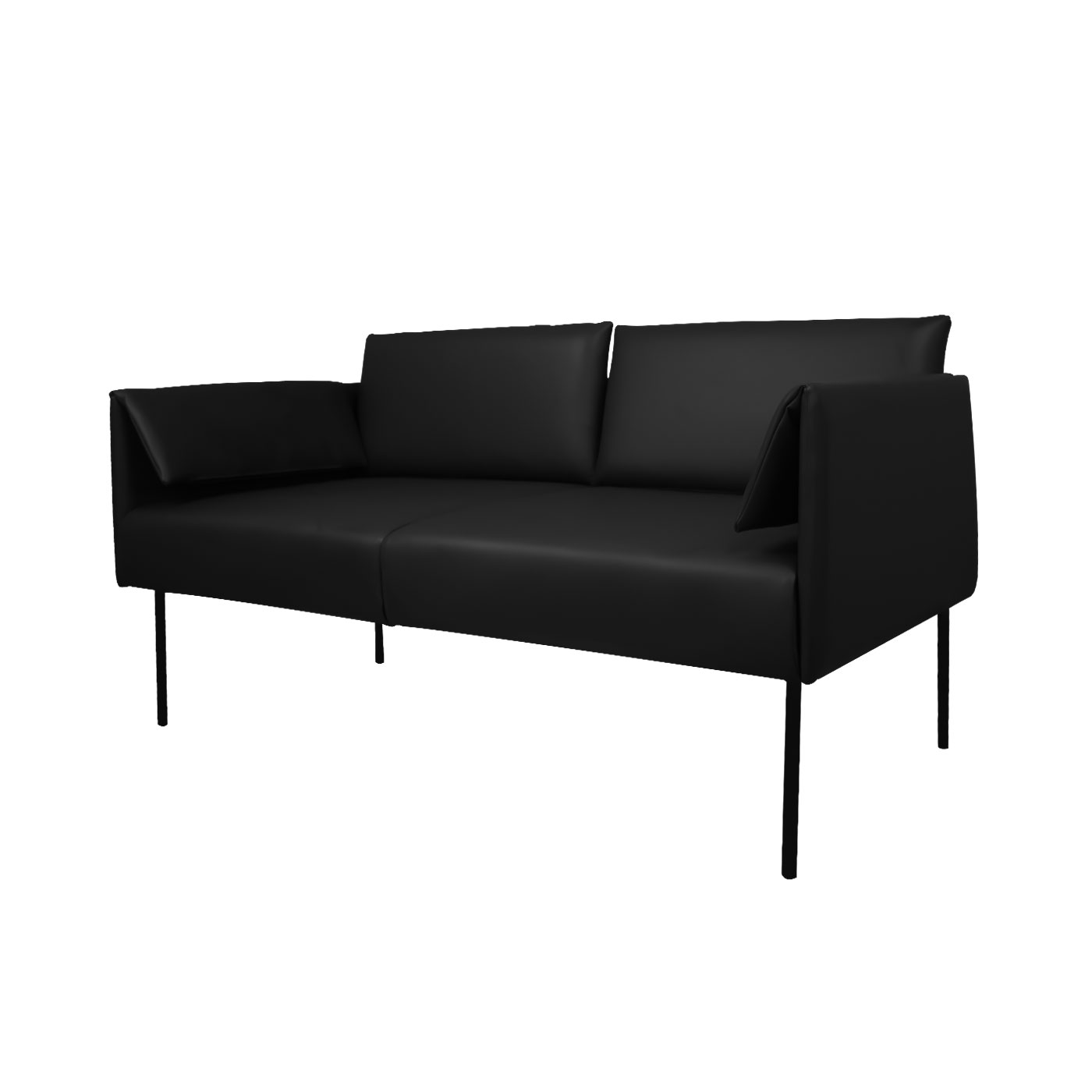 Preston Textured Black Double Sofa