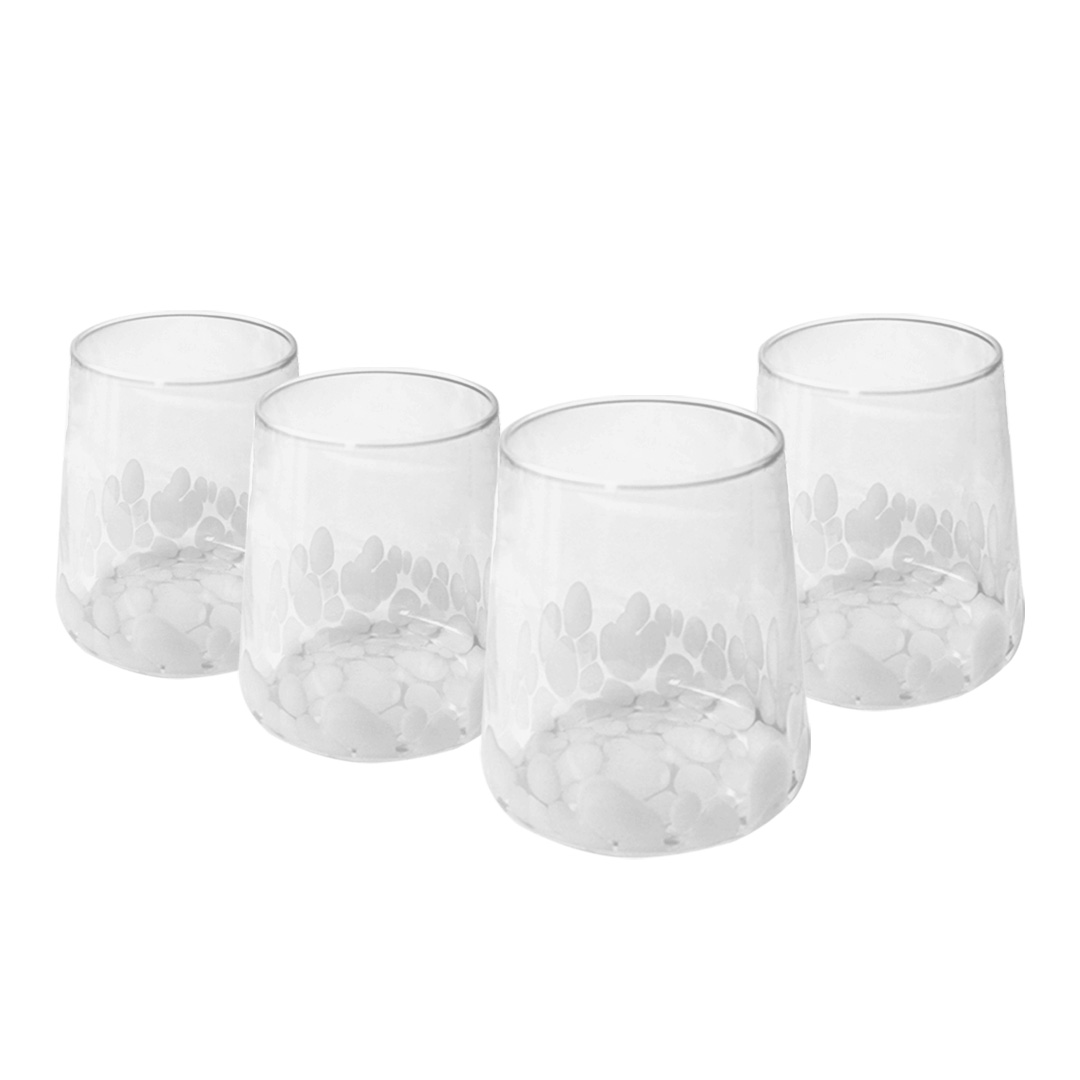 Murano White Glasses Set