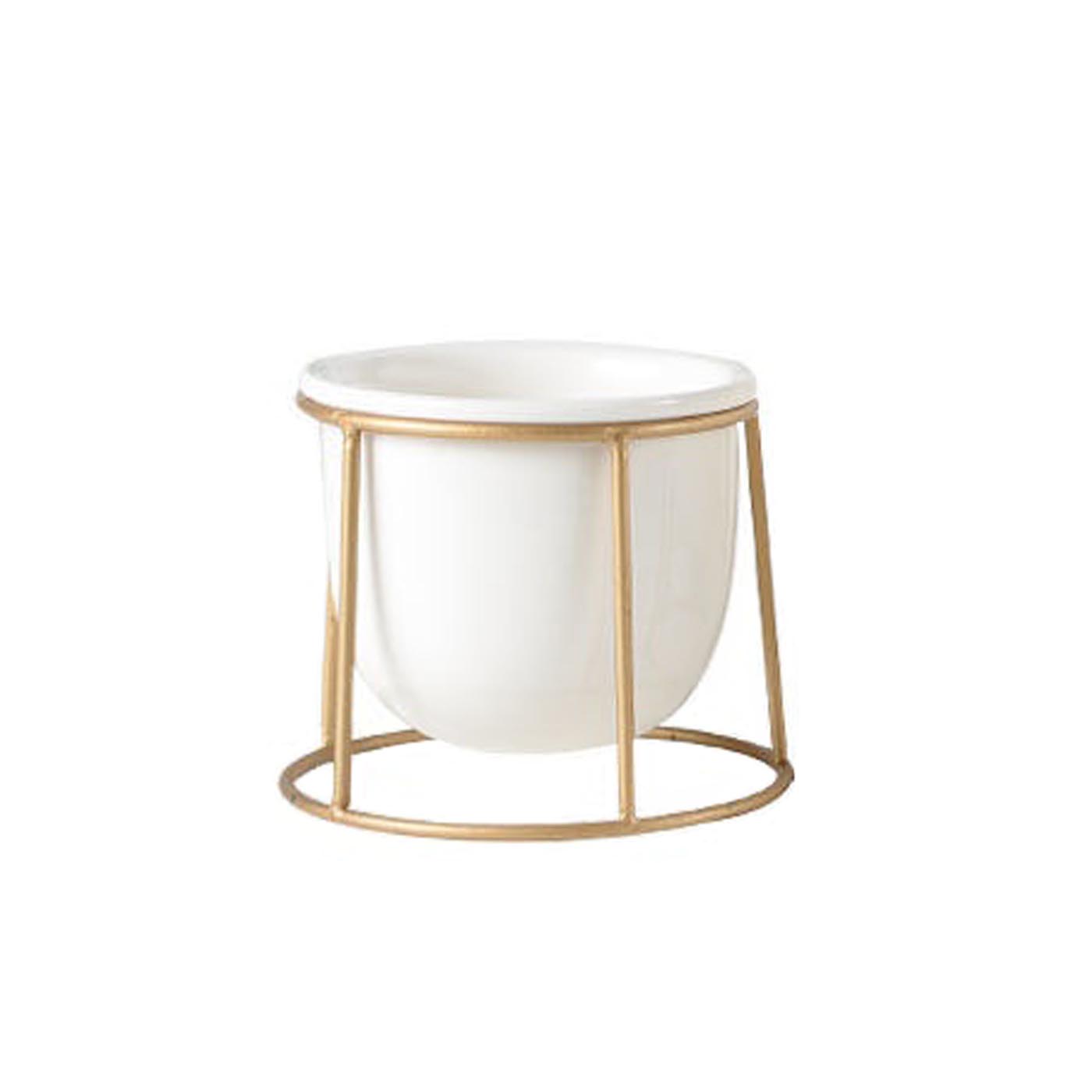 White Gold Plated Plant Pots