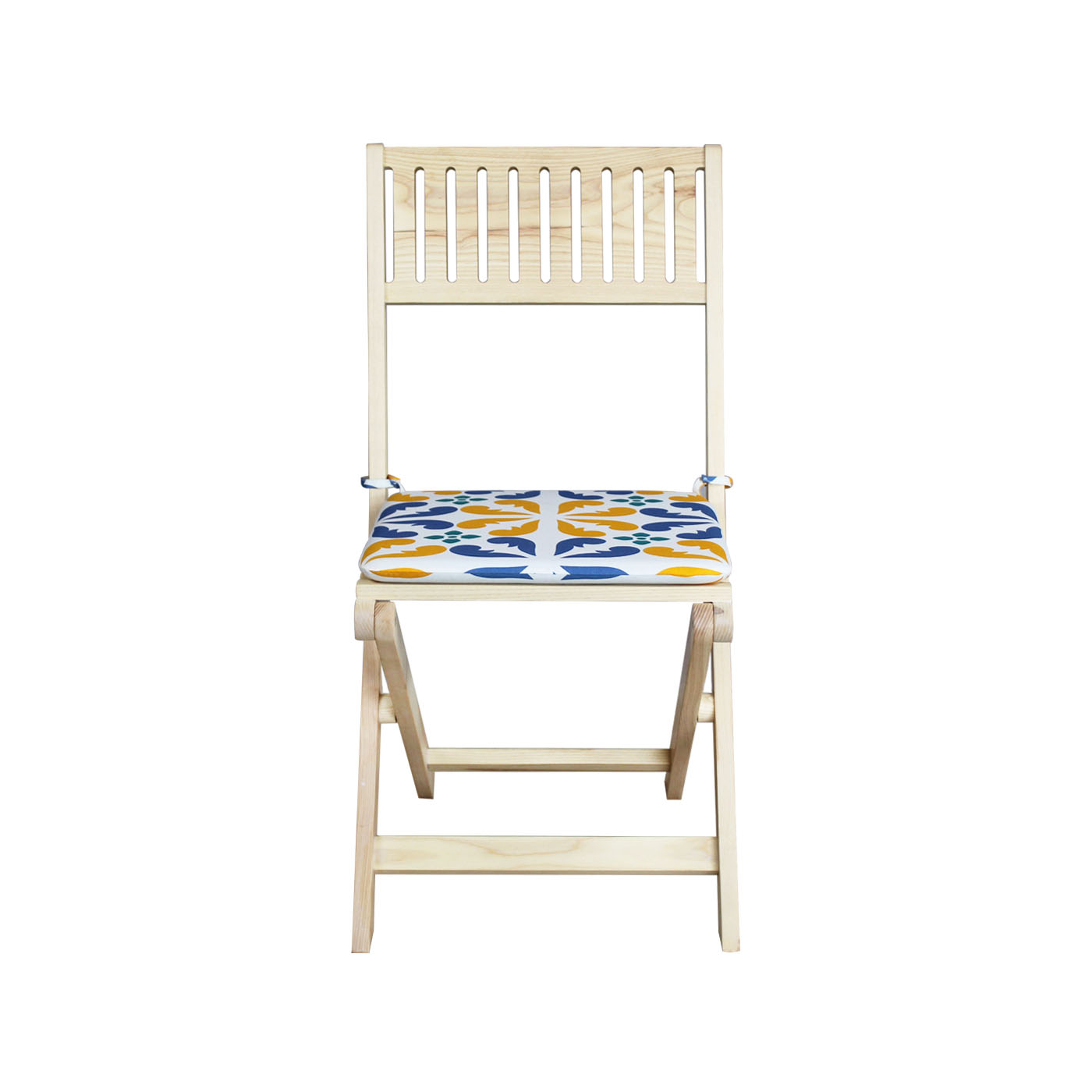 Palermo Blue & Yellow Floral Patterned Light Folding Chair